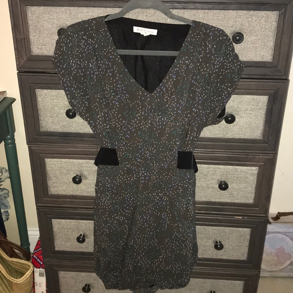 BCBGeneration Gray Belted Mini Dress size S